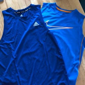 Nike and Adidas dri-fit tanks, lot of 2